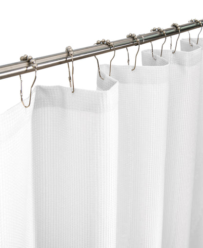 Hotel Waffle 70" X 72" Classic Shower Curtain in White