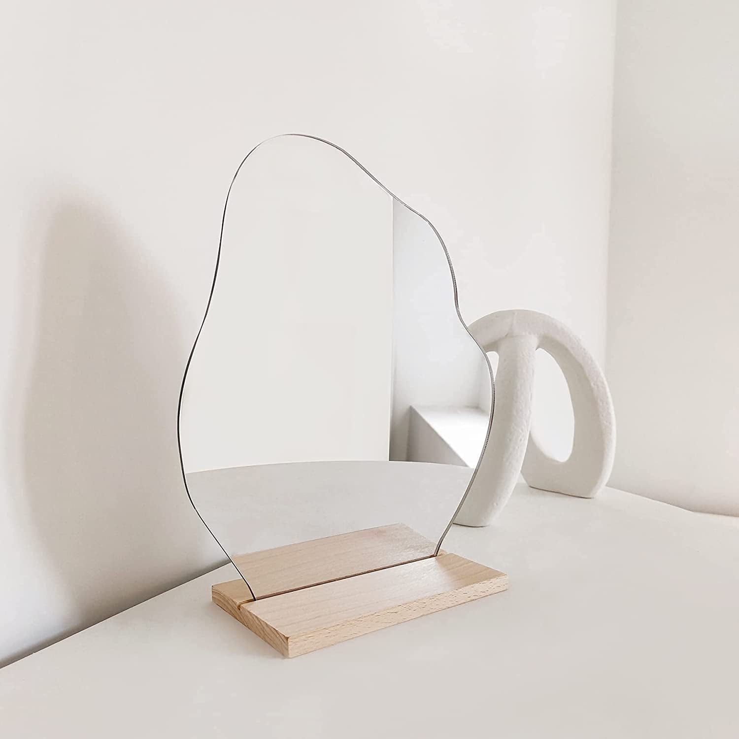Preppy Room Decor Asymmetrical Cloud Mirror for Desk