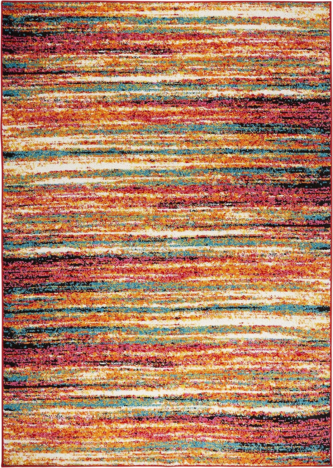 Splash Cellis Modern Area Rug, 6'6" X 9'2", Multi-Color Red/Yellow/Pink