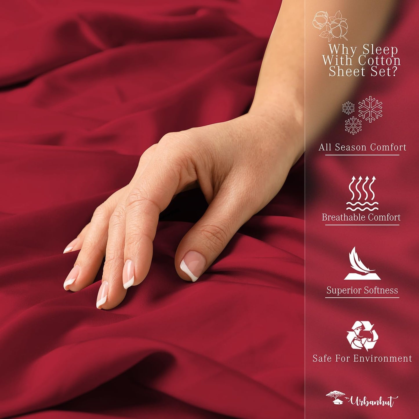 700 Thread Count Egyptian Cotton California King Sheets, 4Pc Sheet Set Soft Luxury Bed Sheets for Cal King Size Bed, Sateen Weave Hotel Sheets, 16'' Elasticized Deep Pocket - Burgundy