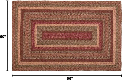 Cider Mill Primitive Jute Area Rug Rectangle Decor W/Floor Pad 60"X96"