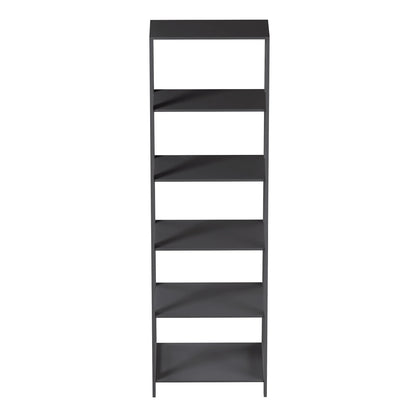 5-Tier Ladder Bookshelf, Leaning Decorative Shelves for Display - Wood Shelf for Living Room, Bathroom, and Kitchen Storage, Gray