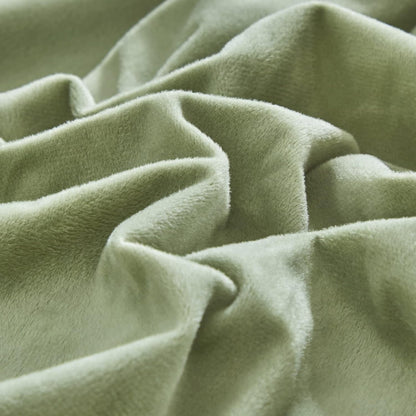 Sage Green Velvet Comforter Set Queen Fluffy Light Green Micromink Sherpa Bedding Sets Queen Warm 3 Pieces Lightweight Durable Solid Green Flannel Fuzzy Extra Comfy Soft Plush Bed Quilts Queen
