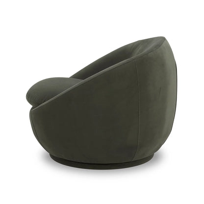 Mira Swivel Accent Chair, Olive Velvet