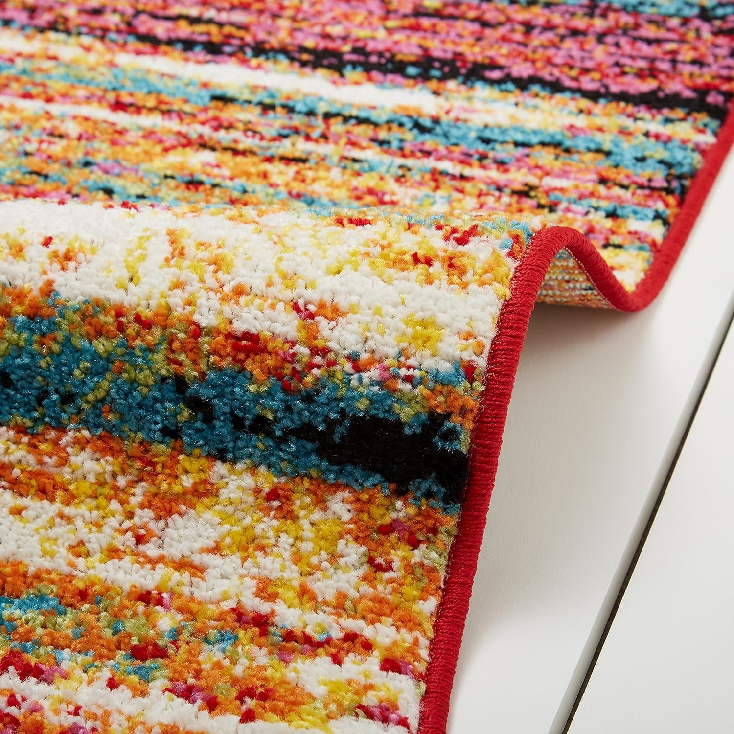 Splash Cellis Modern Area Rug, 6'6" X 9'2", Multi-Color Red/Yellow/Pink