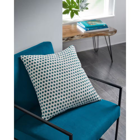 Monique Blue Geometric Polyester 20 In. X 20 In. Throw Pillow (Set of 4)