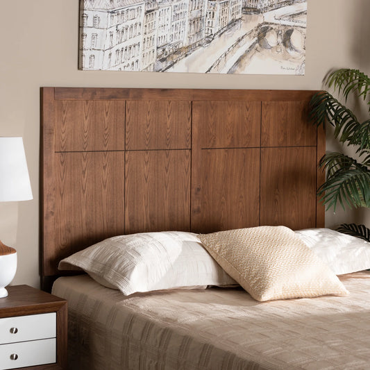 Monroe Transitional Wood Back Support MDF Headboard, Queen, Ash Walnut