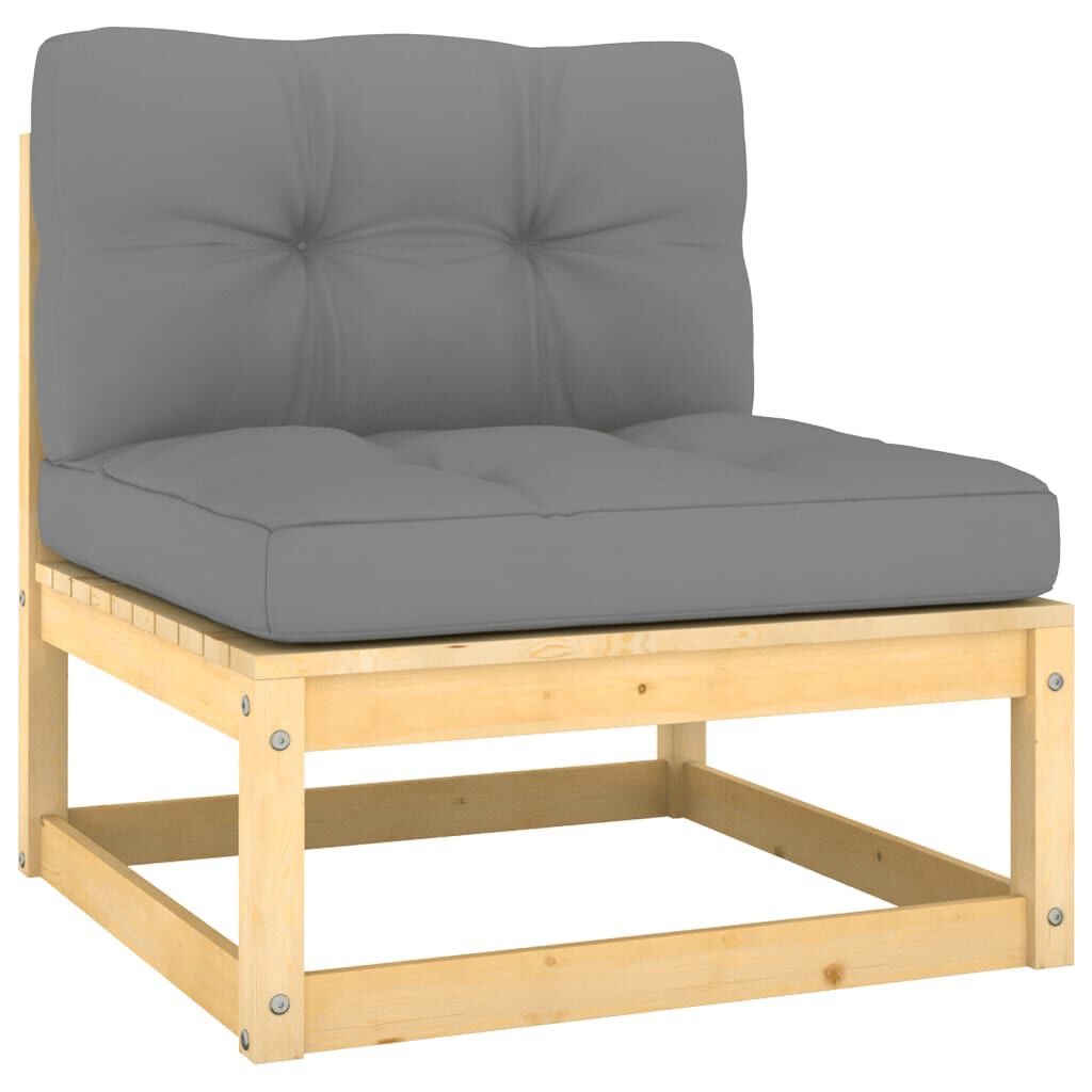 13 Piece Patio Lounge Set with Cushions Solid Pinewood