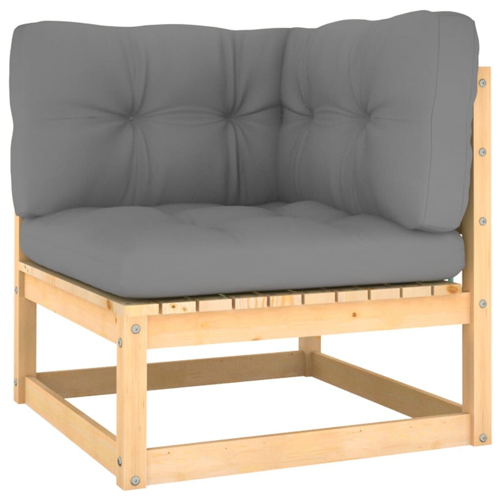 13 Piece Patio Lounge Set with Cushions Solid Pinewood